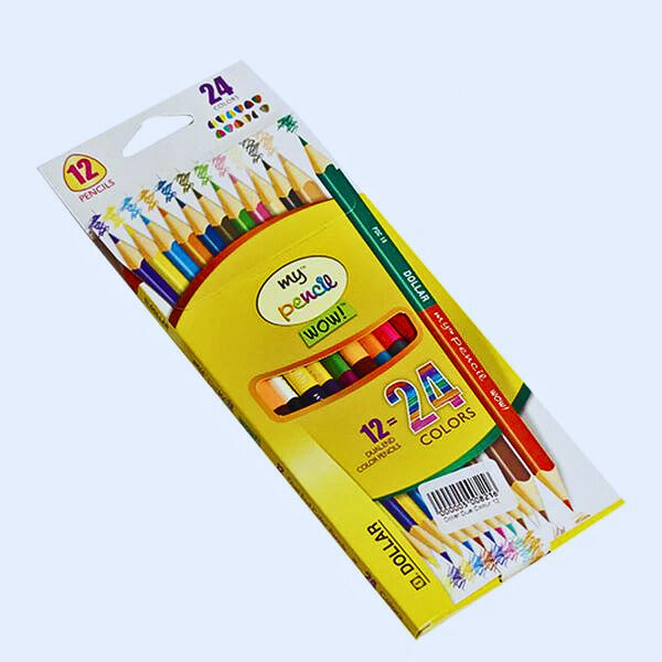 Dollar My Pencil Wow! Dual End Colour Pencils, 12-Pack and 24 Colours