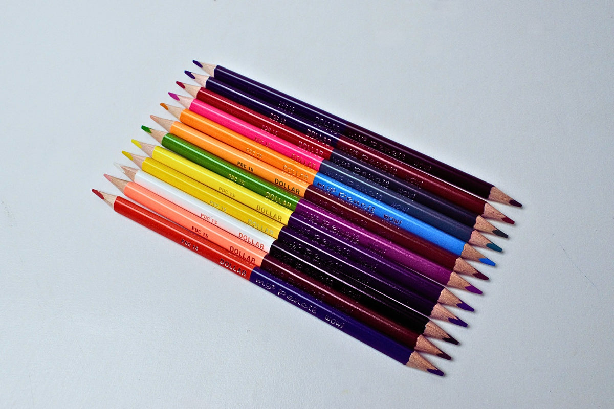 Dollar My Pencil Wow! Dual End Colour Pencils, 12-Pack and 24 Colours